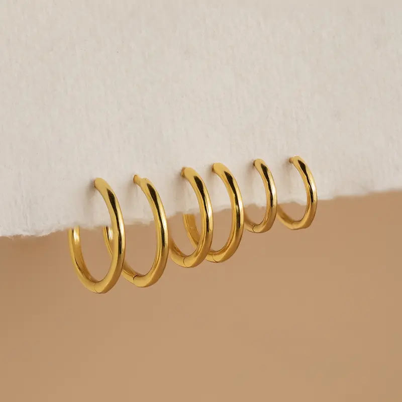 Mini Bold Hoops by Caitlyn Minimalist - Stacking Hoop Earrings in Gold & Silver - Lightweight Dainty Earrings - Best Friend Gift