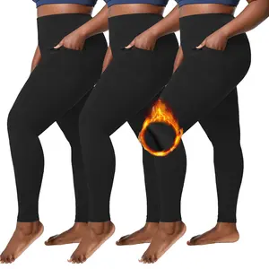 3 Pack Thermal Fleece Lined Leggings Women High Waisted Tummy Control Warm Winter Yoga Workout Thick Pants
