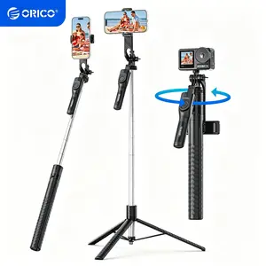 ORICO 75" Phone Tripod & Selfie Stick - 360° Rotatable Handle + Phone Holder for Multi-Angle Shooting, Wireless Remote, Extendable Stand for iPhone/Android/Camera/GoPro, Travel/Vlog/Recording -SPM190