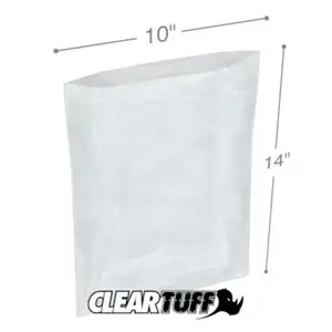 International Plastics  10 x 14 in. Clear Poly Bags, 0.00125 Gauge - Case of 1000