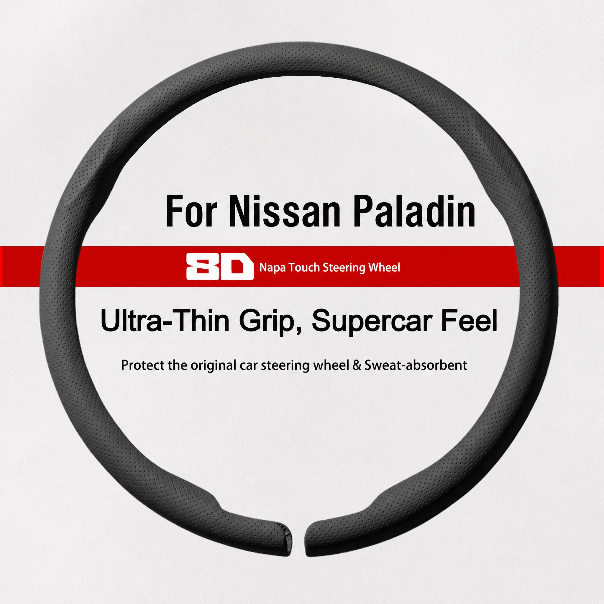 Nissan Pathfinder 2026 New Leather Steering Wheel Cover with Snap-On Sleeve Protector, Anti-Slip Full Wrap