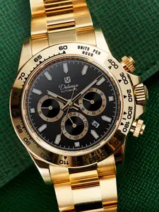 Men's Classic Mechanical Watch, Automatic Wind Dial, Stainless Steel Strap, 30m Waterproof Design, Analog-Digital Display, Round Dial Watch