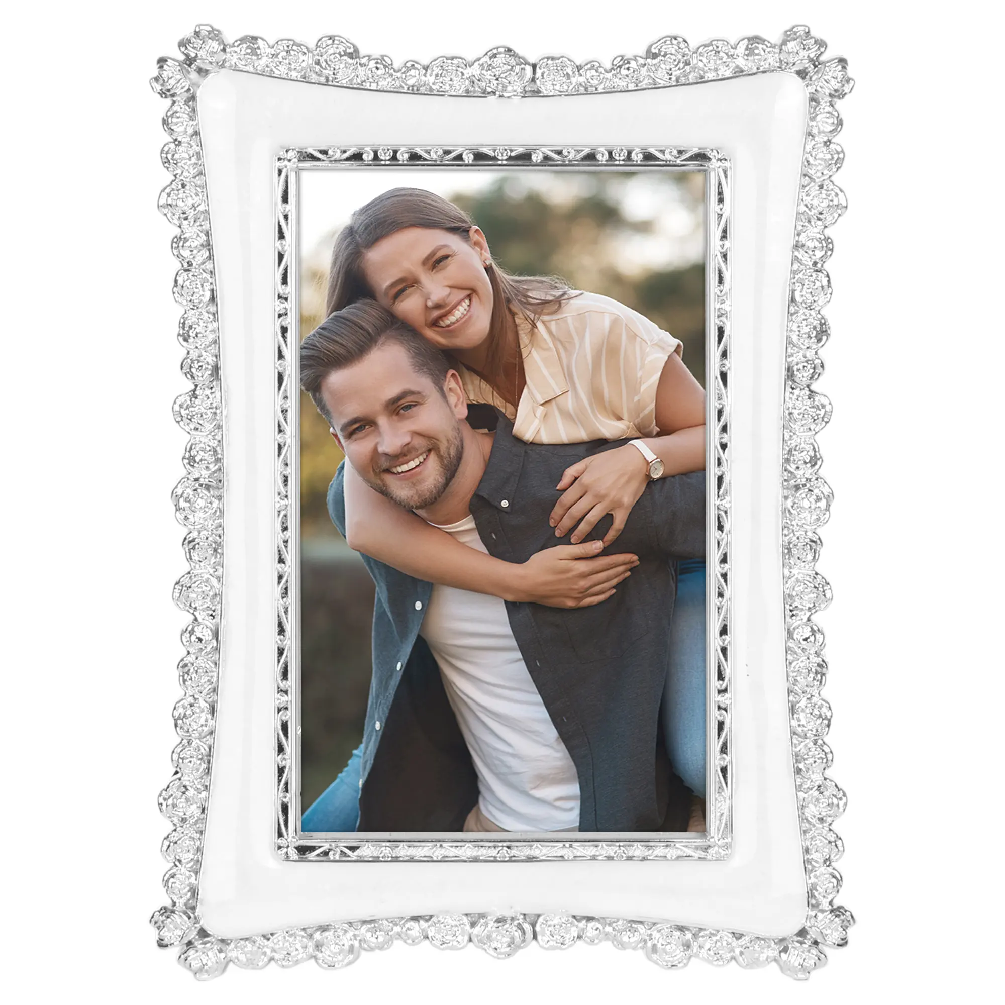 REGALWOVEN Luxury Picture Frame, Vintage Retro Plated Photo Frames with Glass Front Plated Photo Frame for Tabletop Display Vertically or Horizontally