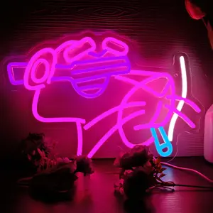 Panther Pink LED Neon Sign - USB Powered Anime Gaming Wall Decor, Home Decoration Lamp, Novelty Lighting, Led Neon Lights for Man Cave, Bedroom, and Gamer Room - Perfect Birthday or Christmas Gift for Friend
