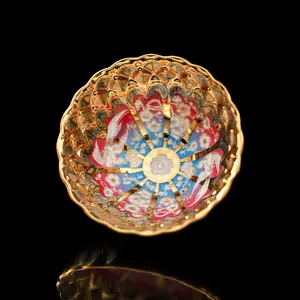 24K Gilded Crane & Floral Jianzhan | Imperial Blessing Tea Cup, Chinese culture, High-temperature firing, Handcrafted ceramic cup, Wine Glass, Kung Fu Cup, Drinkware