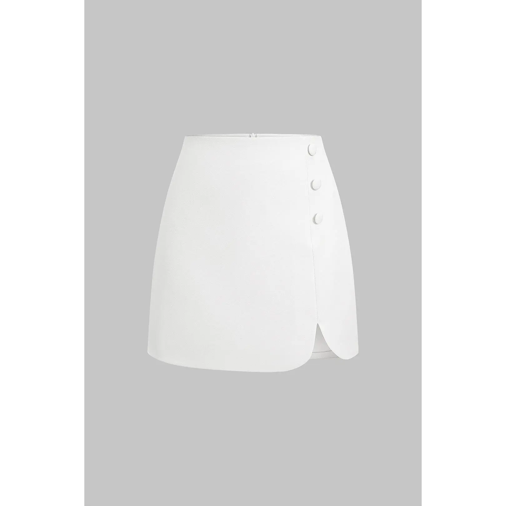 High Waist Button Skirt