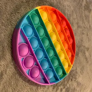 Fidget Rainbow Circle Push Bubble Sensory Board Toys Popper Stress Relief Autism ADHD Educational Gift Set Boys Girls Multicoloured Game