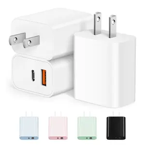 3pcs 20w Type C Fast Charging Mobile Phone Chargers, PD USB C & Qc Multi-Port Wall-Mounted Charger, Compatible with iPhone, iPad, Samsung