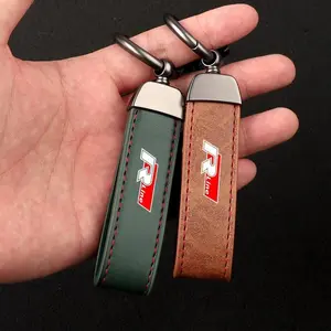 Luxury Leather Lanyard Keychain Car Key Ring Jewelry for R LINE