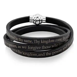 Lord's Prayer Wrap Leather Bracelet