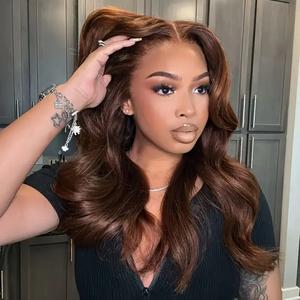 Bling Hair Brazilian Body Wave 13x4 13x6 Chocolate Brown Lace Front Human Hair Wigs For Women 4# Color Wavy Transparent Lace Front Wig TikTokShopBlackFriday