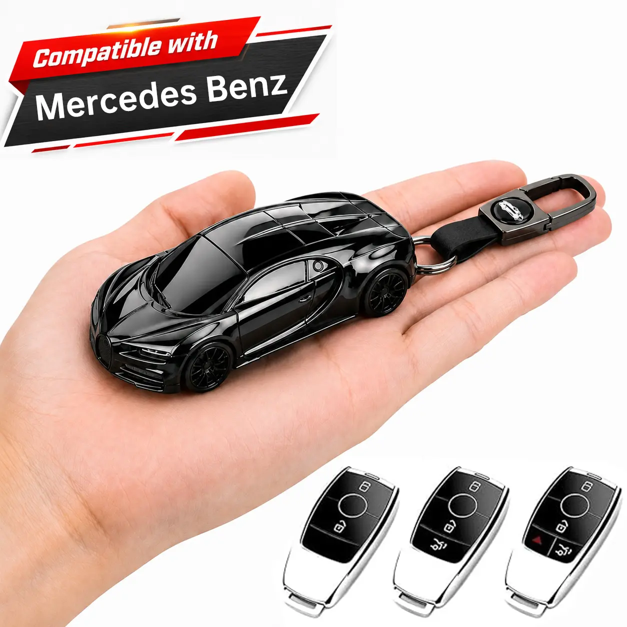 Car Key Case for Mercedes-Benz Key - Cover Suitable for E-Class, S-Class, C-Class,A-Class, CLA, GLA, GLE, GLC, GLK CLS and AMG Models