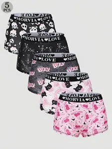 Morvia  Women's Underwear Set, Printed Panties, Comfortable Elastic Fit, Breathable Fabric, Casual Style, All Season Use, Daily Essential Clothing