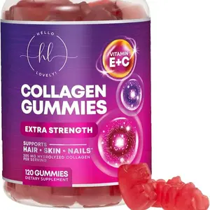 Collagen Peptides Gummies with 2500 mcg Biotin - Hydrolyzed Protein Type I & III Multi Collagen Supplement with Vitamin C & Zinc - Support for Hair, Skin, Nails, Tasty Pomegranate Flavor - 120 Gummies Dietary