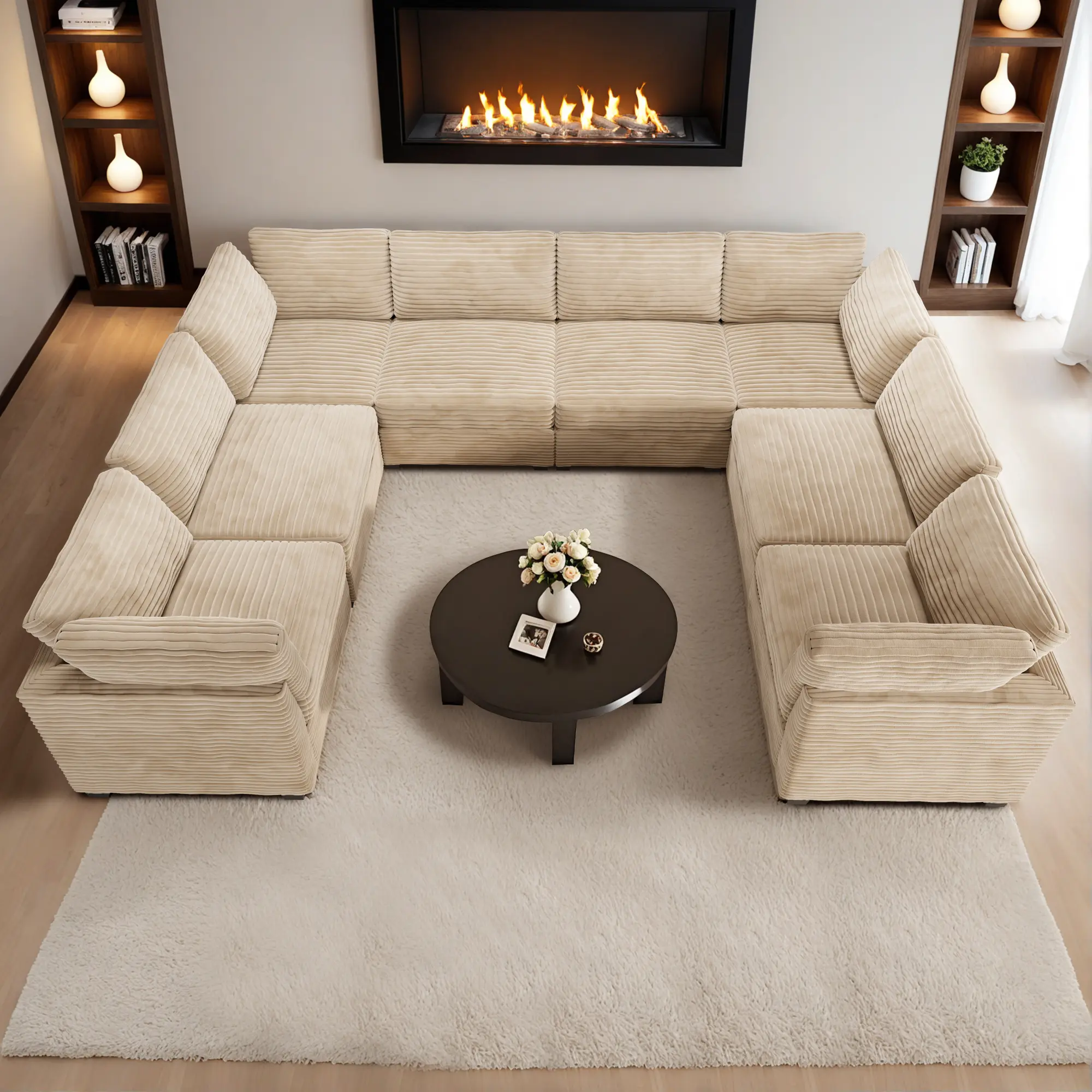 Beige Plush Corduroy