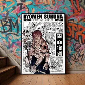 Jujutsu Kaisen Poster Set, Wall Art, JJK Anime Manga Decor, Otaku Room Print1 ( Unframe)