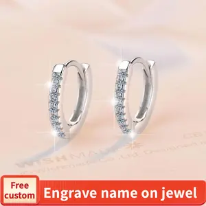 S925 Sterling Silver Circular Earrings Synthetic Moissanite Earrings Glittering daily life-646(50%)