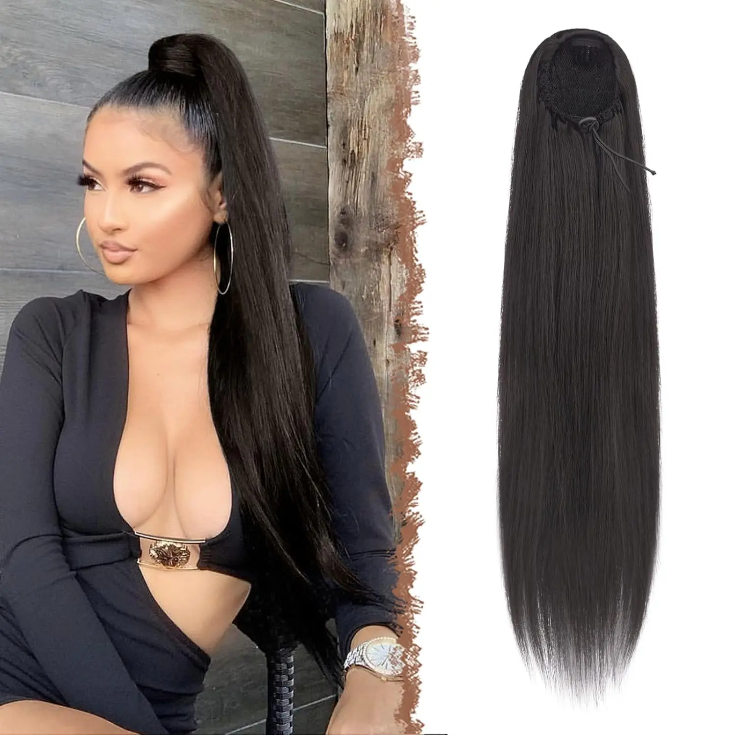 Black Brown-Drawstring