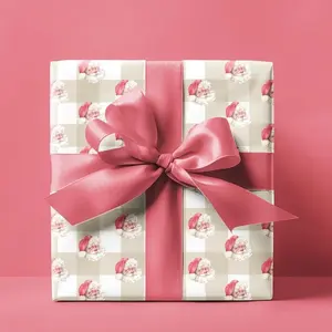 Santa Gingham Wrapping Paper