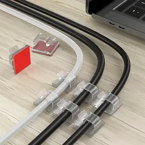 50pcs Mini Cable Clip, Self-adhesive Lamp Clip, Light Hook, Wire and Cable Organizer, Cable and Wire Management Bracket for Home Office, Car Desk, Outdoor String Lights