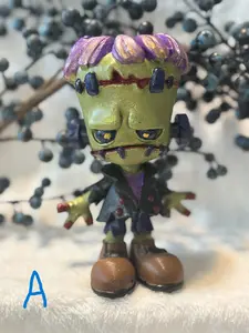 Creepy Doll Frankenstein 3D Printed Art Toy with Stand, Hand Painted in Various Colors, Not Suitable for Young Children, New