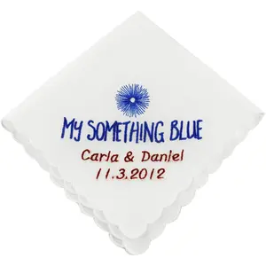 Personalized My Something Blue Wedding Handkerchief