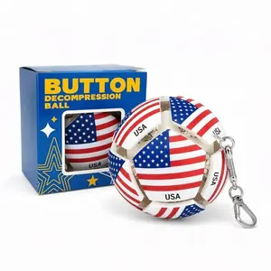 Stress Relief Ball with Mechanical Click Switch, adult anxiety relief,festival gift creativity, portable stress reliefStress relief accessory,addictive fidget,Clicky Sensory Toy for Adults & Teens, Soccer Fan Collectible, Portable Keychain