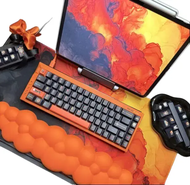Fiesta Theme vs II Mechanical Keyboard Full Set, with Magnetic Switches, Artisan Keycaps, Desk Mat, Clean Design, Fidget & Wrist Pad