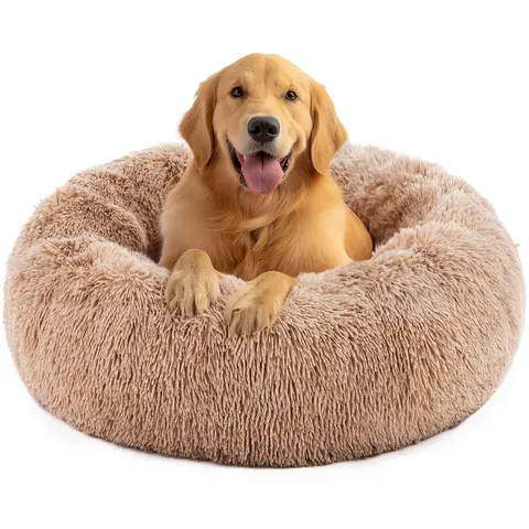 【Deal】Sweetcrispy Official Donut-Shape Circle Pet Bed for Cats - Orthopedic Memory Foam Cushion, Plush Waterproof Faux Fur Lining, Cotton Fabric, Anxiety-Free Side Hugs, Natural Nesting Instinct Support, Machine Wash & Dryer-Safe Modern Cuddling Nest