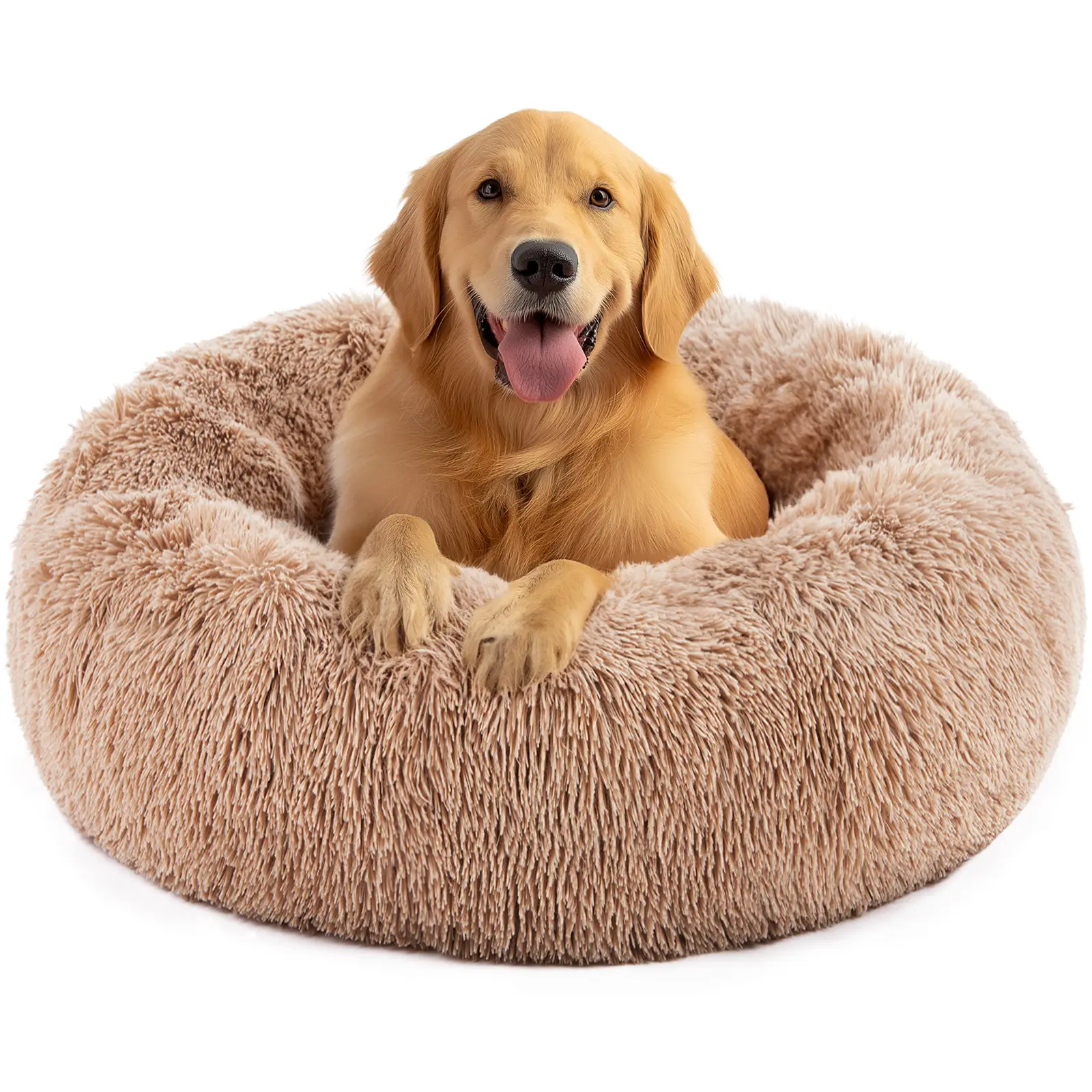 【Deal】Sweetcrispy Official Soothing Donut Pet Bed for Cats & Pups | Machine-Washable Cozy Nest | Plush Waterproof Faux Fur