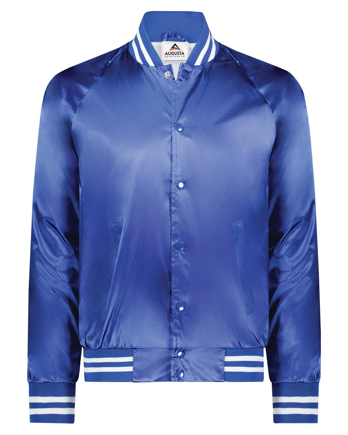 Augusta Sportswear 3610 Satin Baseball Jacket Striped Trim