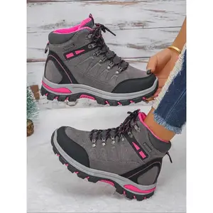 Women's High-Top Waterproof Hiking Boots, Anti-Slip Warm Shoes for Outdoor Adventure & Cold Weather, Winter Footwear for Women