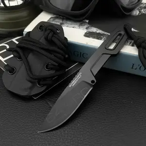 Best-selling High-Hardness S600 Survival Fixed-Blade Knife with Sheath – One-Piece 7Cr13Mov Steel Blade Camping Outdoor Jungle Knife EDC Adventure Fishing Cutting Hiking Mountaineering Tool