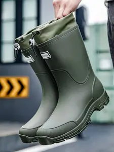 Unisex Fashion Casual Mid-Calf Rain Boots, Outdoor Waterproof Shoes, Garden Washing Car Water Use, Sizes 36-44