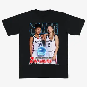 Paige Bueckers Azzi Fudd Basketball Graphic T-Shirt USA – “2 In A Million” Slam Shirt for Fans Game Day Men Women Tops