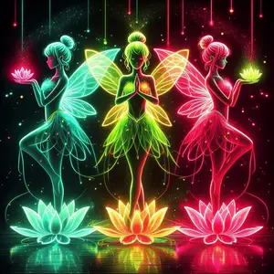 5D DIY Diamond Arts Colorful Painting Kit, 3 Fairies Pattern Diamond Arts Colorful Painting without Frame, DIY Decor Painting for Bedroom