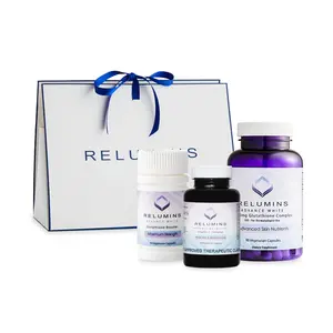 Relumins Advanced Power Set – Derm 1650mg Glutathione Complex & Vitamin C Capsules – Antioxidant Hydration Elasticity Radiant Glow – Daily Wellness Routine Bundle Gift for Women