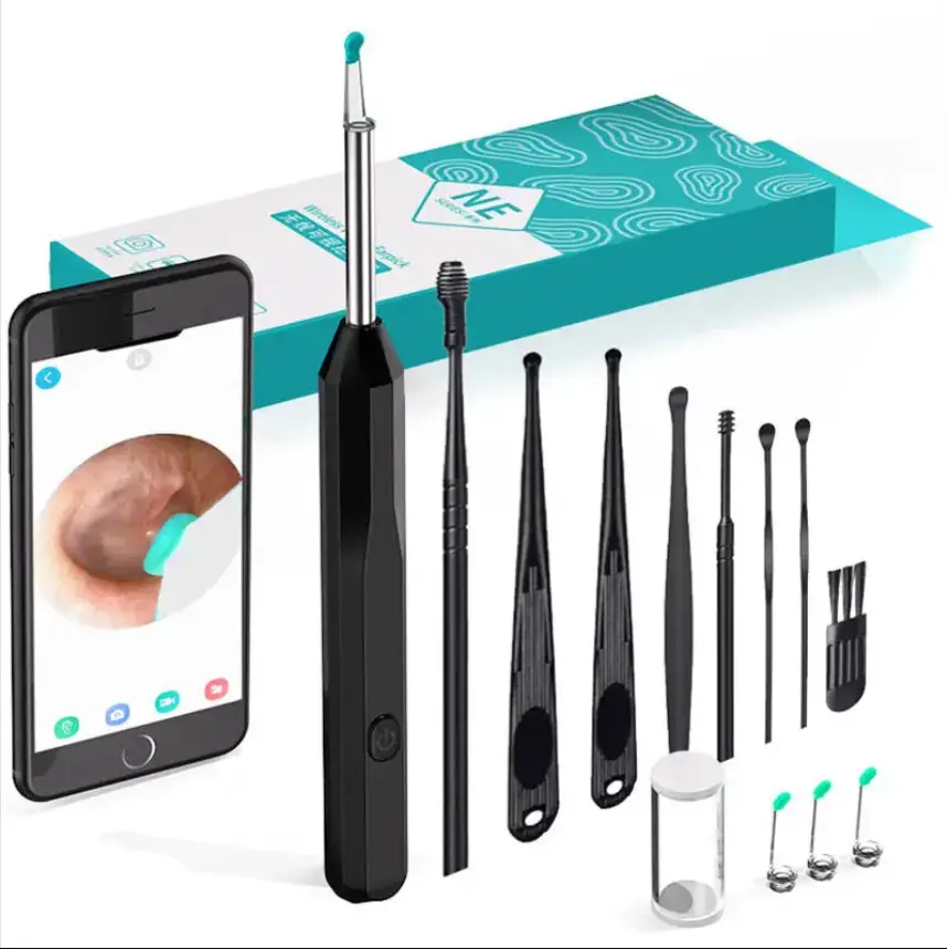 1080P HD Camera Earwax Removal Kit - Rechargeable Battery and LED Light - NE6 New Technology, 8 Ear Care Tools
