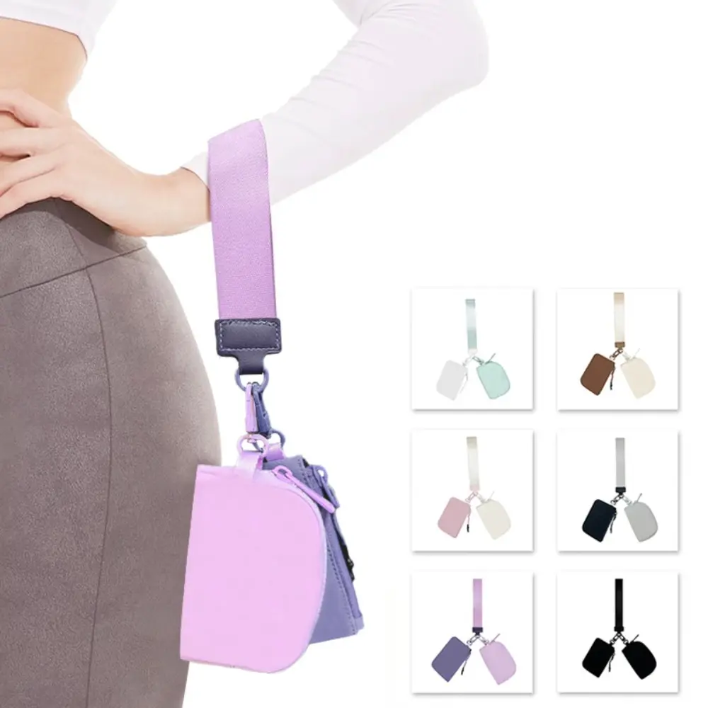 Keychain Wallet -Mini Zip Around Wristlet Wallets with Detachable Dual Pouch - Ideal Portable Coin Purse for Women and Men
