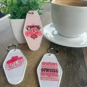 Pink Cowgirl Keychain - Pink Pony Club Cowgirl Motel Keychain - Nashville Morgan Lets Go Girls Zimmerman Western Gift - Gift for Daughter Best Friend