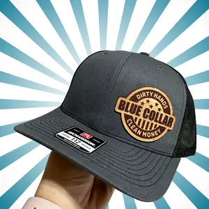 Blue Collar Dirty Hands Clean Money Hat | Men's Hat | Gift | Richardson 112 or Flexfit Adjustable Snapback Cap