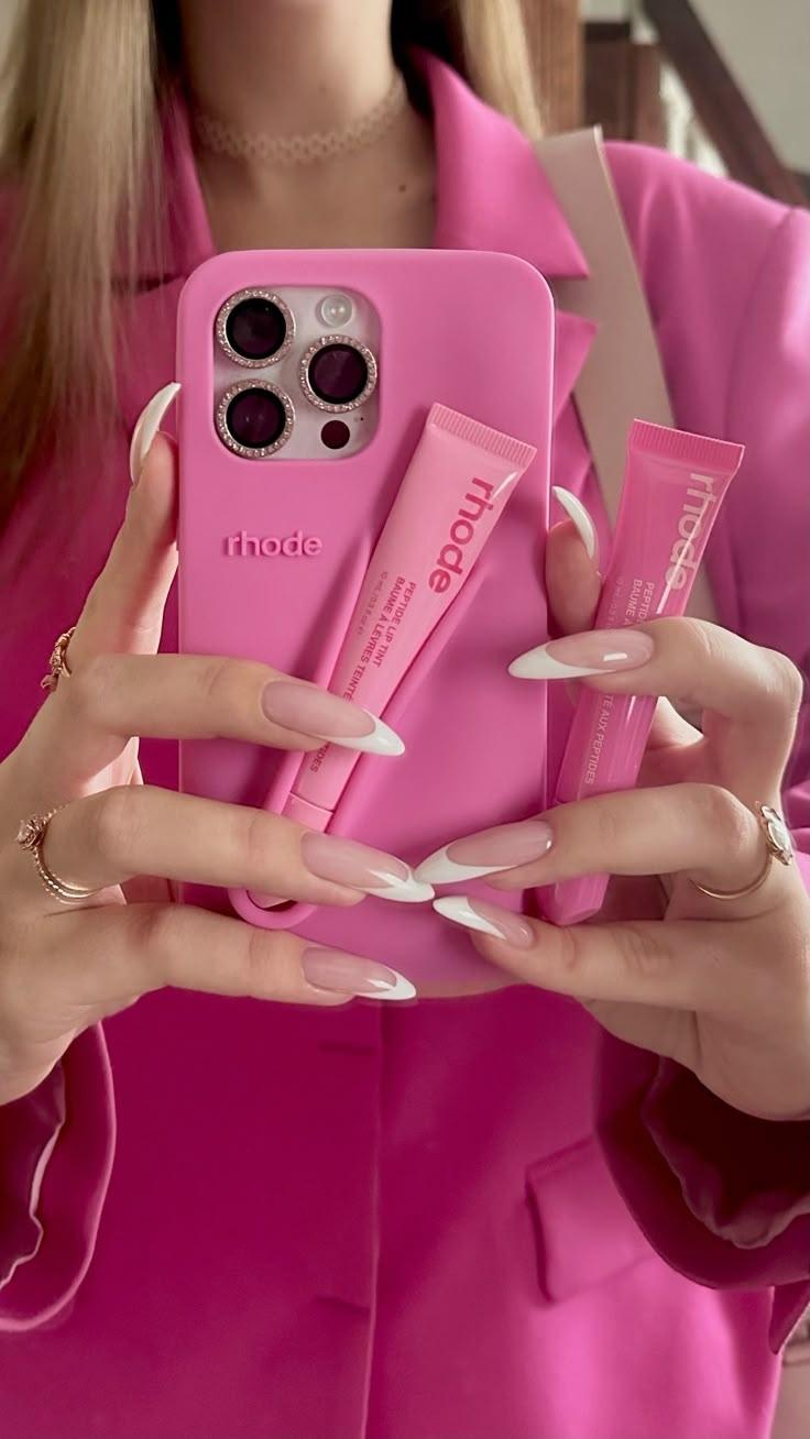 Rhode With box Makeup Pocket Phone Case with Lip Balm Holder for iPhone 11 12 13 14 15 16 17, Cute Protective Back Cover, Handy Beauty Storage Phone Accessory for Women and Girls