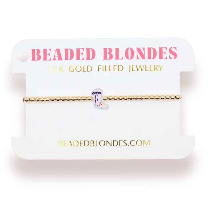 Patriotic Boot Bracelet on Gold