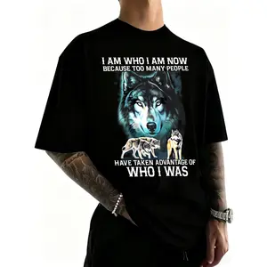 100% Cotton Wolf Eyes And Two Wolves T-Shirt for Women Men Outdoor Casual Short Sleeve Comfortable And Versatile Shirt
