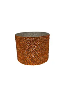 Bling Orange Cylinder Vase - Simple Orange Cylinder Shape with Bling Feature