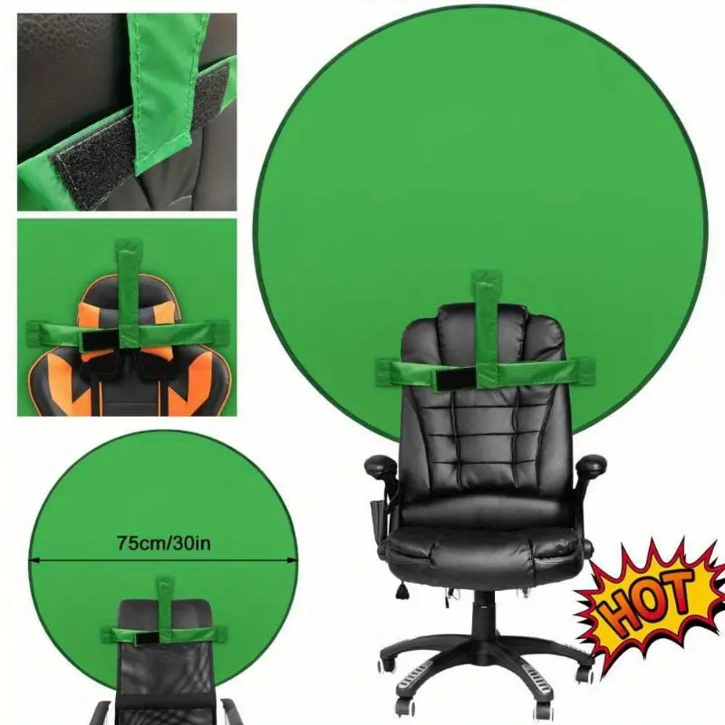 Lab Collapsible Green Screen Backdrop 30 Inch Portable Webcam Background for Video Chats, Zoom, Skype, Backdrop Video Calls, Chromakey .H