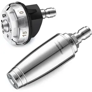Washer Nozzle, 4000 PSI Rotating Turbo Nozzle for  Washer and 6-in-1 Quick Changeover  Washer Nozzle, Power Washer Tips with 1/4 inch Quick Connect, 4.0 GPM 4.0 Orifice