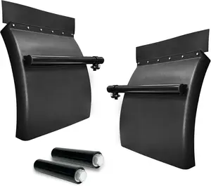24in × 24in Poly Quarter Fender Black Left & Right Mud Quarter Fender Set For Semi Trucks With Tube Bracket Mounting Hardware