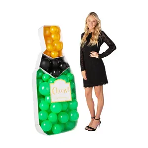 64" 3D Champagne Balloon-Filled Cardboard Cutout Stand-Up - 91 Pc.