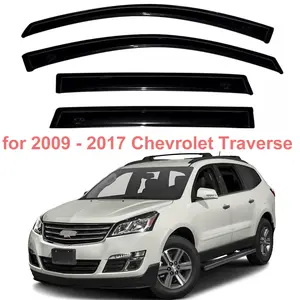 Chevrolet Traverse 2009-2017 Dark Smoke Tint Window Visors 4pcs Vent Shade Sunshade Cover Outside Mount Car Protector